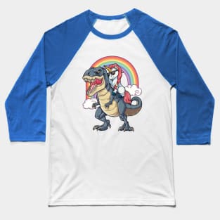 Unicorn Riding Dinosaur Baseball T-Shirt